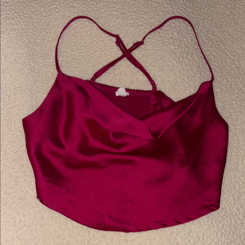 Garage Fuchsia Satin Cami